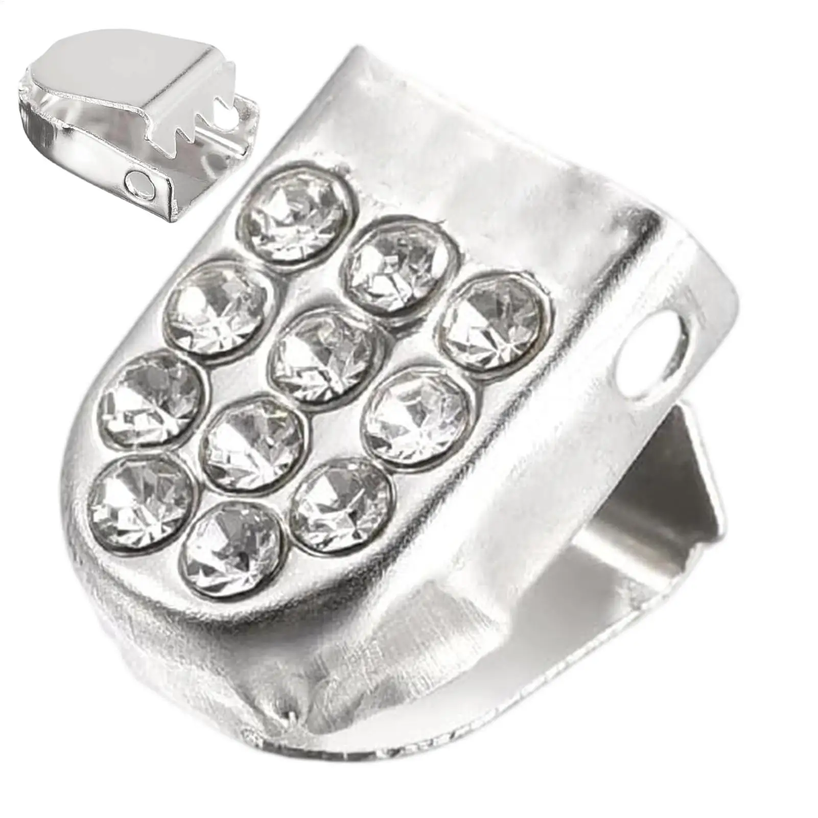 Stainless Steel Lazy Lacing Shoe Buckle TieFree Fixed Strap Sparkling Diamond Sport Shoe Decorative Fastener