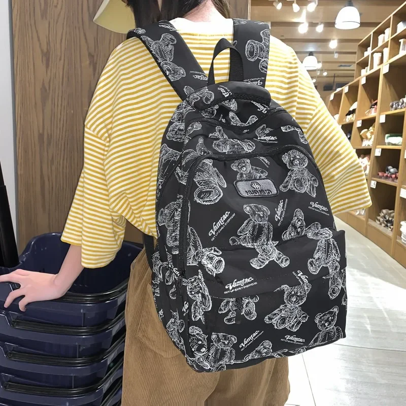 School Bag Female Korean Version Large Capacity Lightweight Weight Backpack College Students Simple High School Backpack