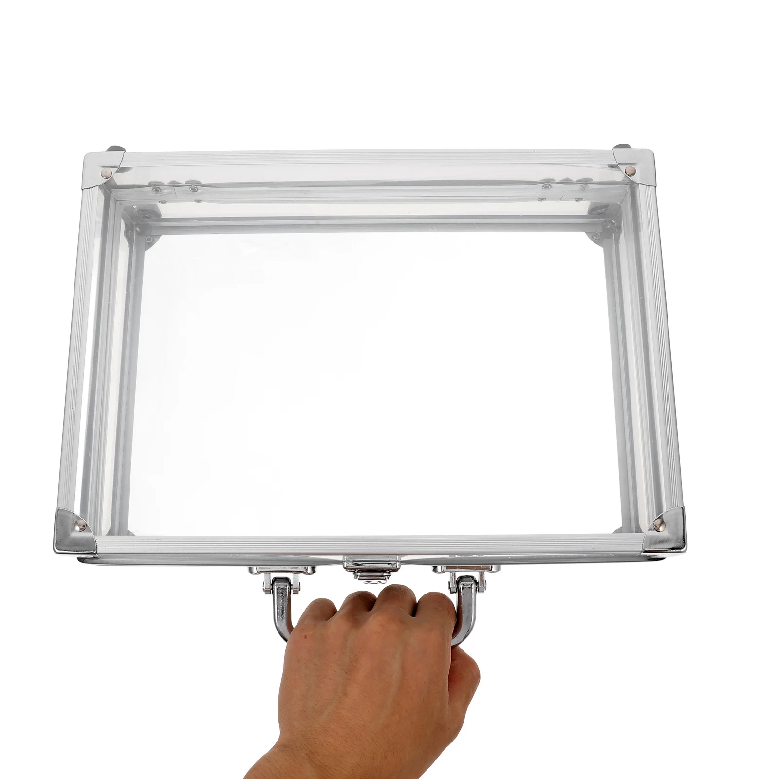 

Aluminum Alloy Makeup Box with Clear Panels Extra Large Storage Case for Jewelry Bracelets Necklaces Secure Locking Display