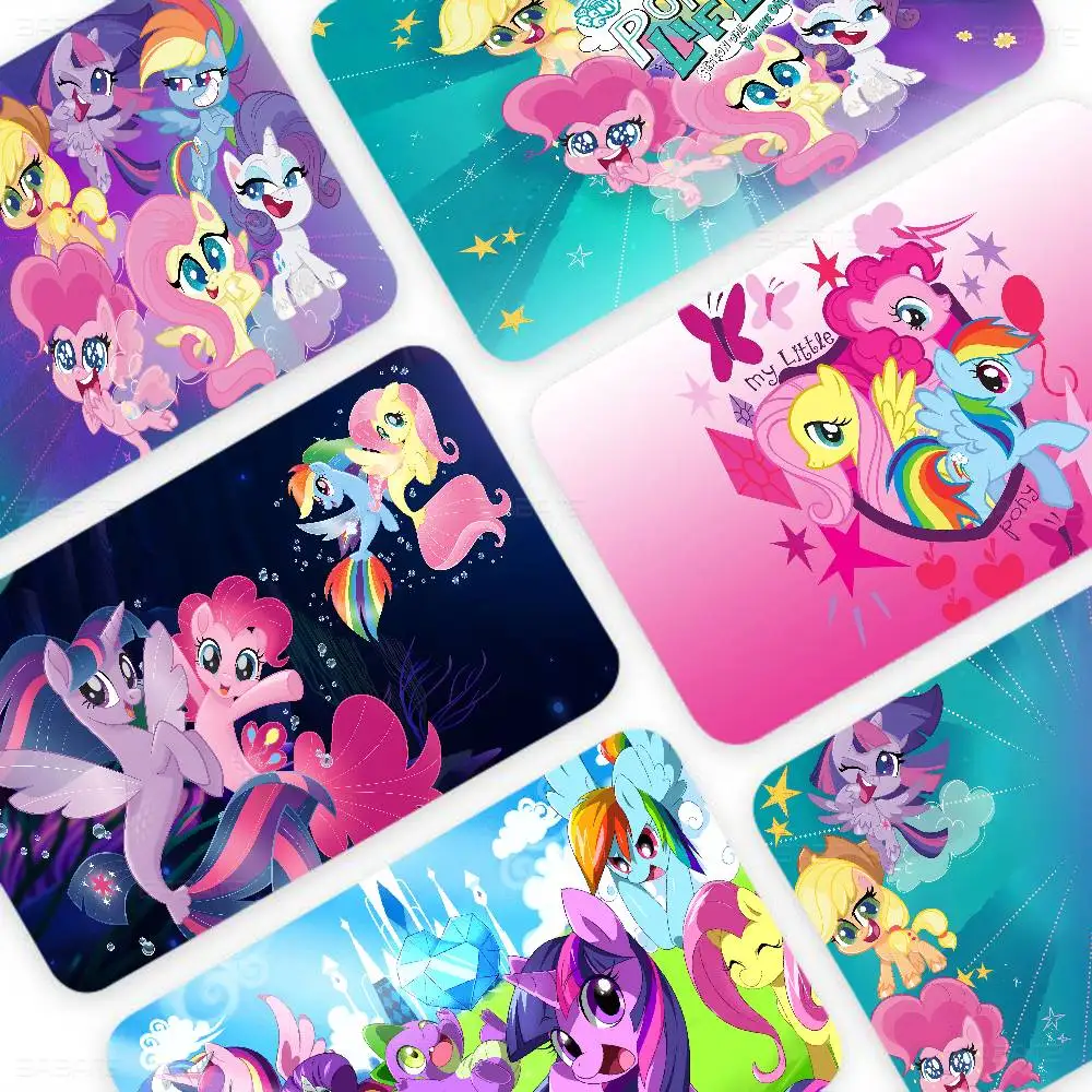 My L-Little P-Pony Cartoon Cartoon Credit Card Skin Stickers For Bank Card Bus Metro Card Sticker Waterproof Women Gift