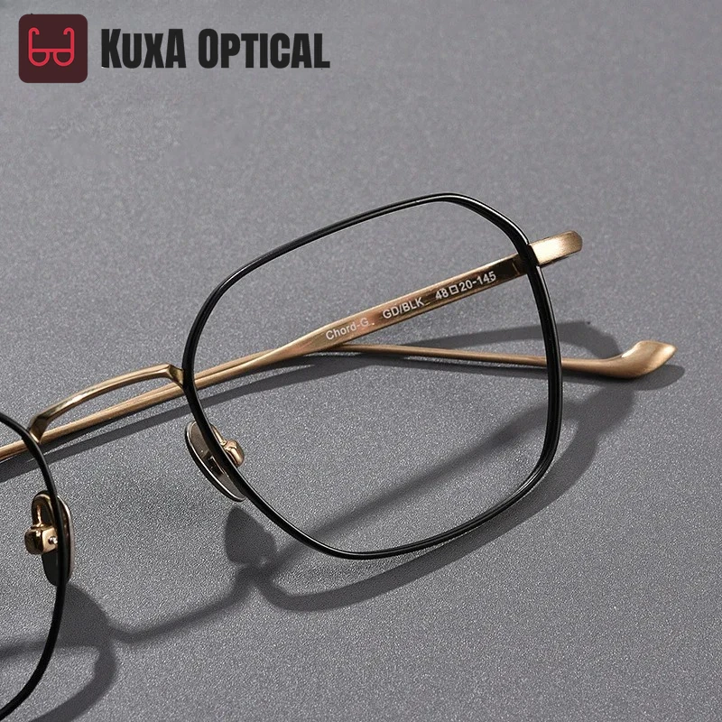 KUXA gafas ultraligeras para hombre, gafas de titanio puro, montura graduada, gafas ópticas flexibles para miopía para mujer