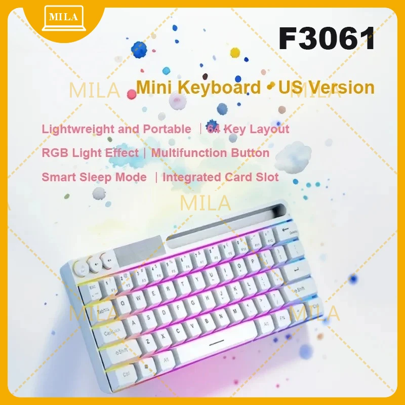 

For AULA F3061 Mechanical Touch Feel Keyboard 61 Keys Wired Mini Keyboard RGB Backlight Keyboard Desktop