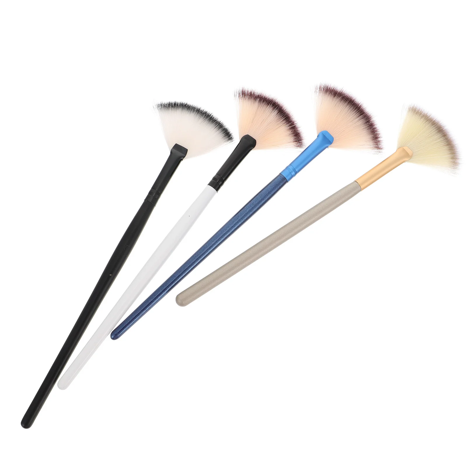 4 pçs escova em forma de leque cerdas macias aplicador de maquiagem amigável à pele suave para máscara facial lama blush iluminador beleza