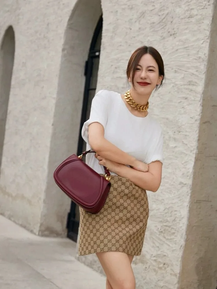 Exjr2026 Summer New Vintage Canvas Plaid Elegance High Waist Wrap around Short Skirt Women's Fashion Straight Cut  Skirt