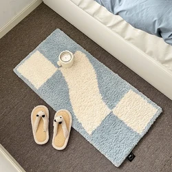 Tufting Geometric Bedroom Rug Carpet Bedside Living Room Floor Seat Pad Bath Mat Doormat Aesthetic Home Office Decor 50x100cm
