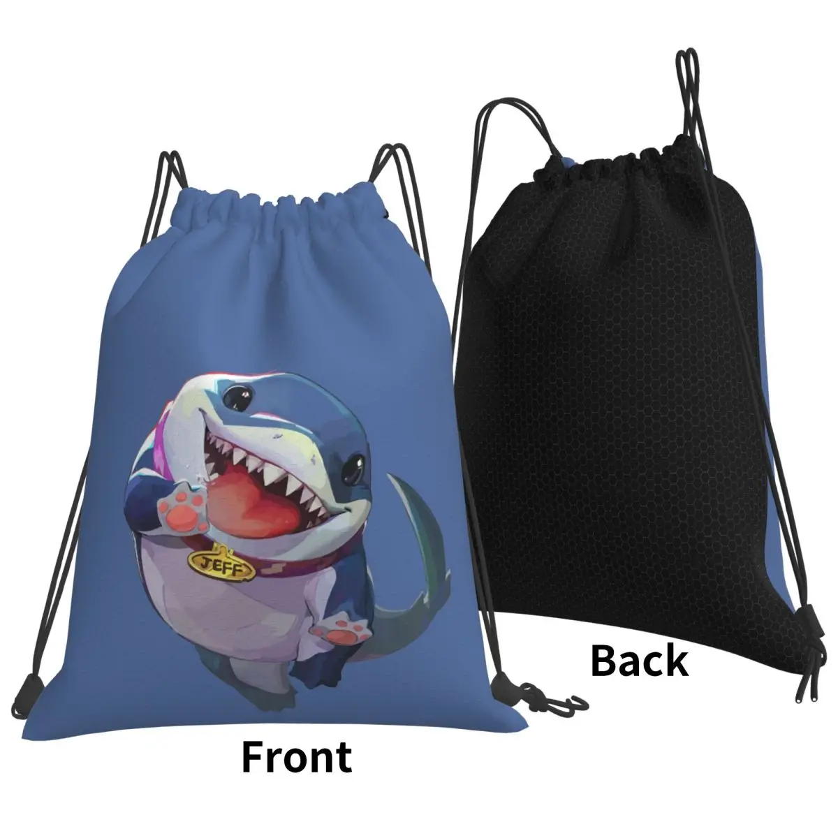Jeff The Land Shark Backpacks Fashion Drawstring Bags Shoes Bag Book Bags for Travel Students