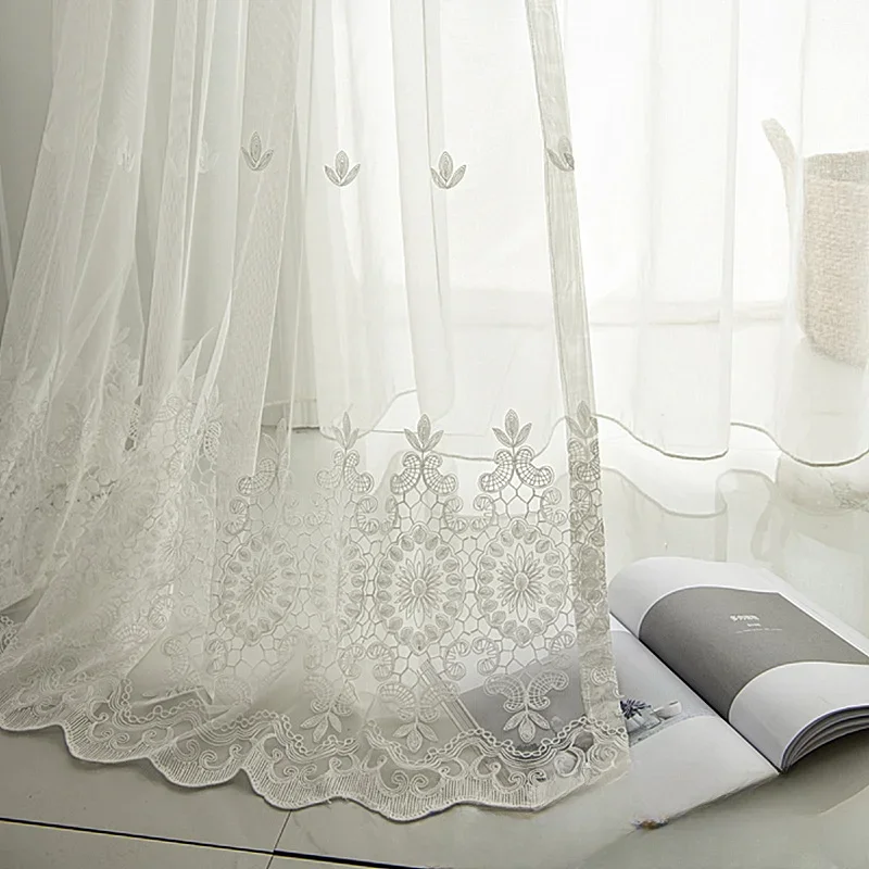 

Modern Embroidery Bedroom Living Room Balcony Curtain Yarn