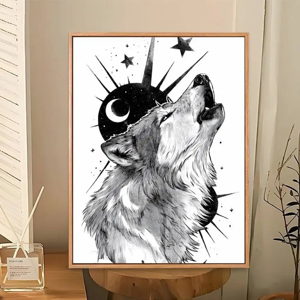 Alpha Sigma Wolf Cool  Poster Perfect Space Sticker Self Adhesive for Office Home Theater Wall Art Decor Fancy Gift