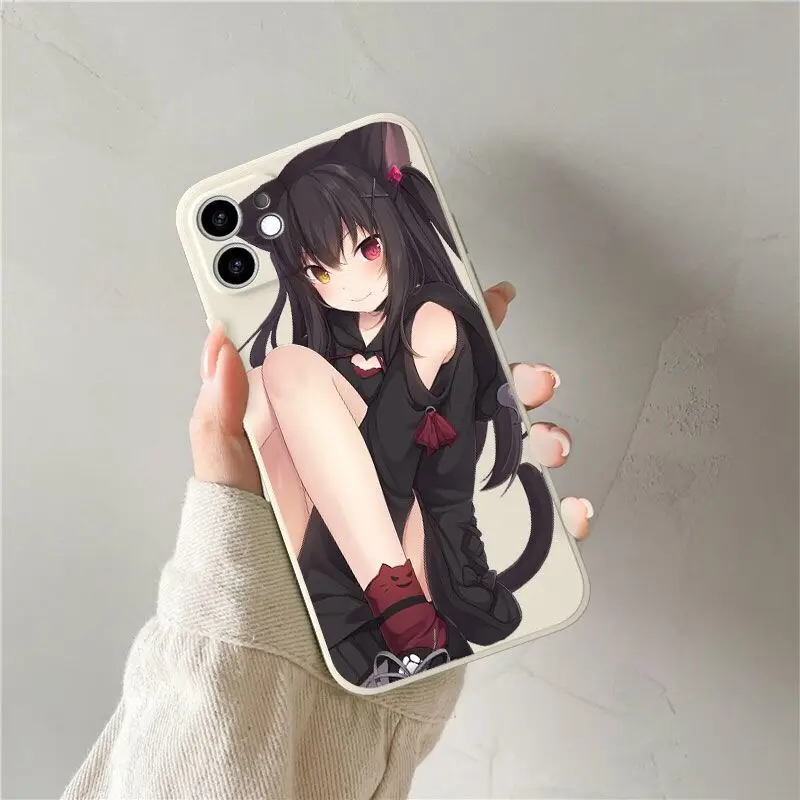 Cartoon girl japanese anime silicone case for iphone 11 14 pro max 13 12 mini xr xs max x 8 plus 7 se 2 se 3 6s phone back cover