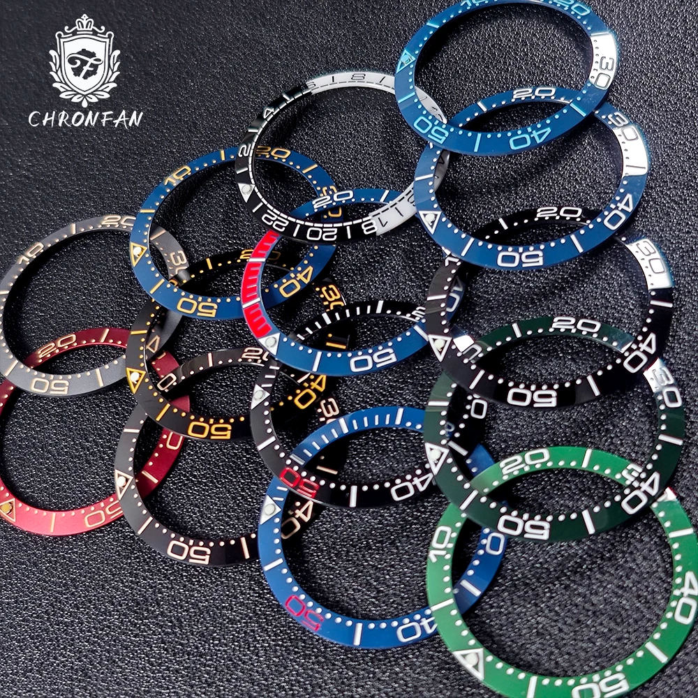 CHRONFA 38*30.5mm Ceramic For Sehorse/SUB Watch Bezel Insert Ring Slope NH35 NH34 GMT Diving Men DIY Watch Part Accessories