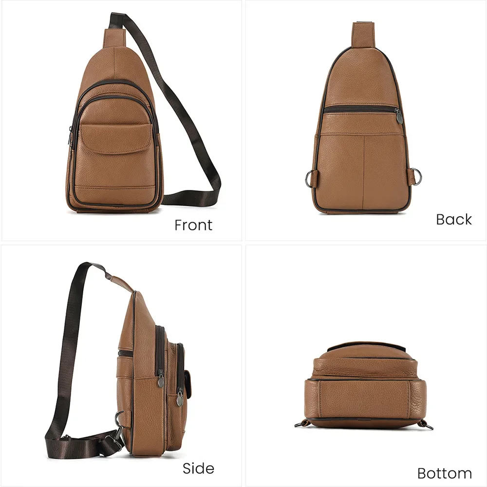 Bolsa de couro genuíno de grande capacidade para homens, bolsa de ombro crossbody bolsos multifuncionais, bolsa de couro de grão superior