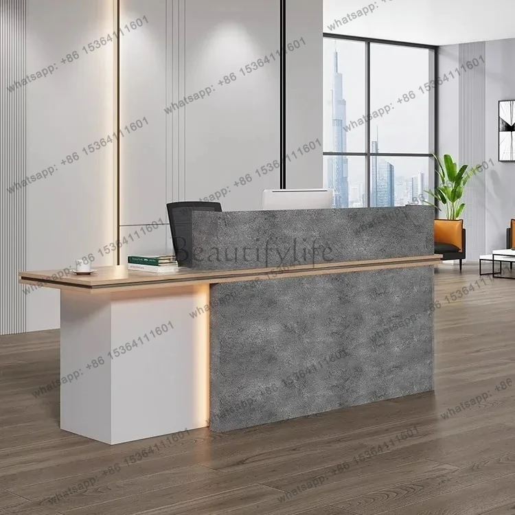 Modern Minimalist Office Front Desk Reception Desk Company Hotel Bar Counter