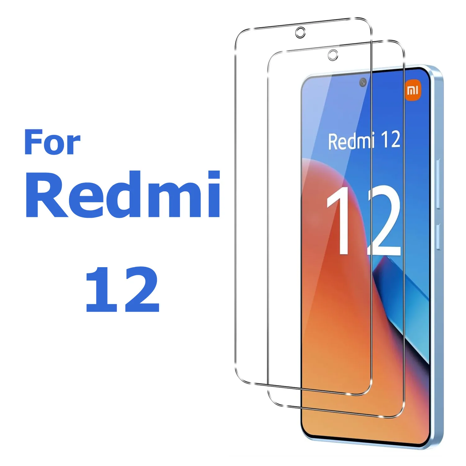 

For Redmi 12 tempered Glass protective film, scratch resistant and bubble free, 9H hardness
