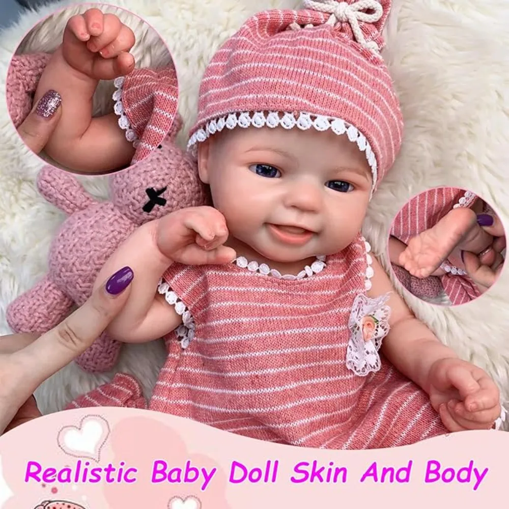 

16-Inch Emmy Silicone Reborn Girl Doll | Handmade Soft Touch Solid Silicone | Realistic Newborn Bebe