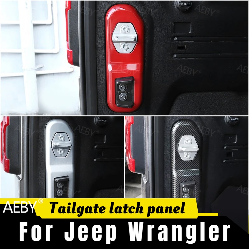 For Jeep Wrangler 2018 Tailgate panel cover decoration,Trunk tailgate latch,lock bread,car decorative stickers,Accessories