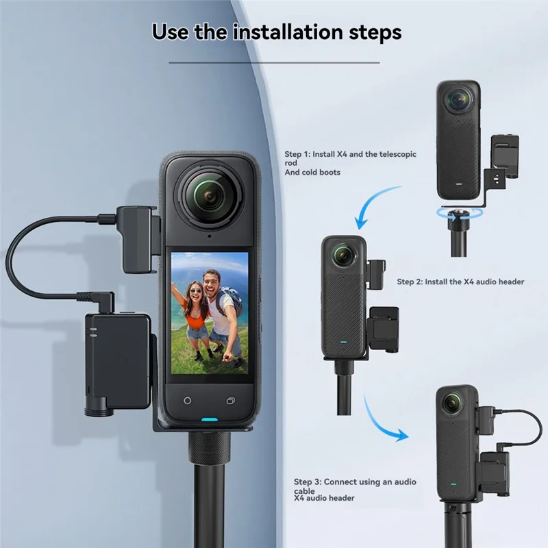 B04C-Onzichtbare Microfoon Koude Schoen Voor Insta360 X4/Djl Mic Mini Mic Adapter Camera Accessoires