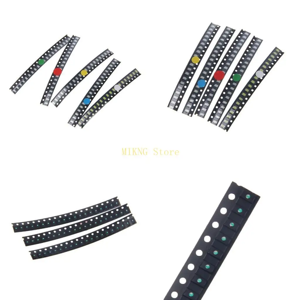100 Pcs 5 Colors 1206 LED Light Red White Green Blue Yellow Assotment best sale