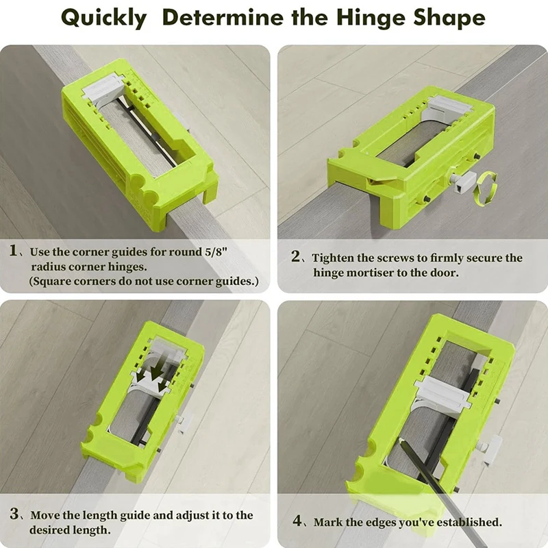 Door Hinge Jig,Door Hinge Router Jig, Door Hinge Installation Kit Fit 3 Inchto 5 Inch Length And 1/4 Inch Or 5/8 Inch