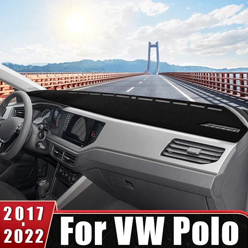 

Для Volkswagen VW Polo MK6 AW AW1 BZ1 2017 2018 2019 2020 2021 2022 2023 крышка приборной панели автомобиля, избегайте света, нескользящие коврики с защитой от УФ-лучей