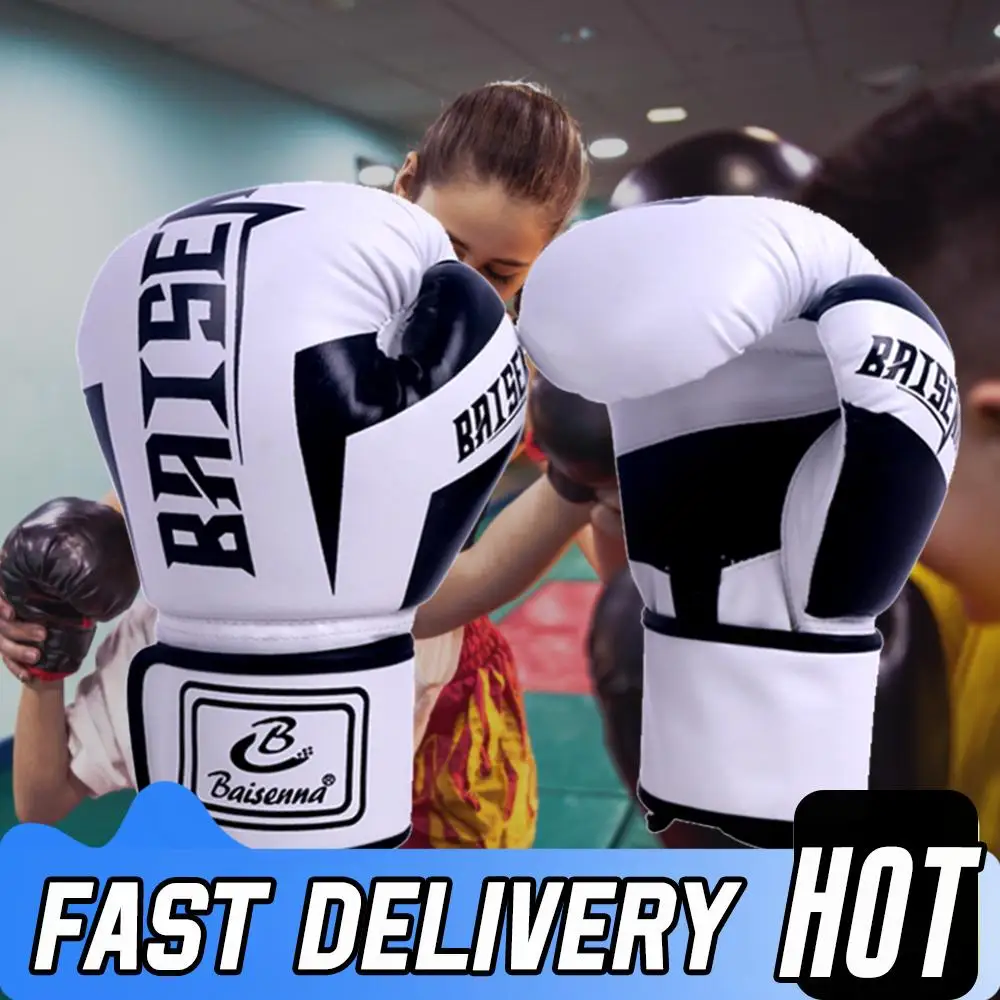 

Боксерские перчатки для детей и взрослых, дышащие профессиональные боевые перчатки из искусственной кожи, боксерские тренировочные перчатки для спортивных принадлежностей