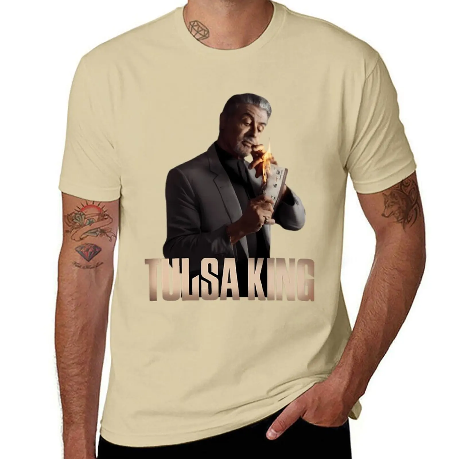 2025 نموذج جديد تولسا كينغ برنامج تلفزيوني تي شيرت لطيف بلايز أنيمي الملابس عادي الملابس الجمالية رجالي خمر تي شيرت
