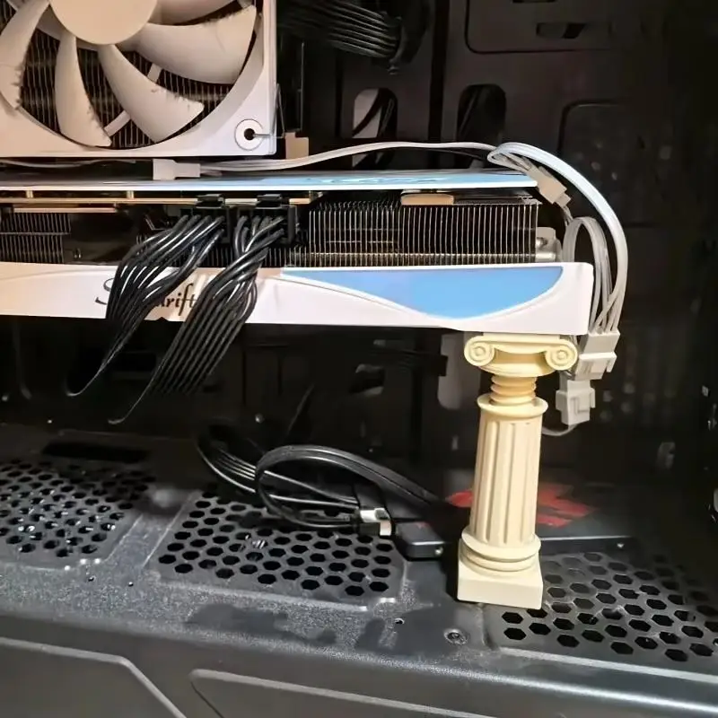 @*3D Printed Roman Column GPU Support Stand Anti-Drop Adjustable Height Durable Holder for Custom Gaming Desktop Builds