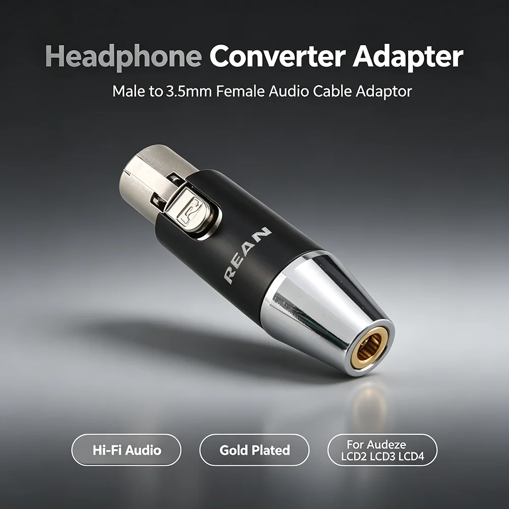 New HiFi Headphone Adapter Male to 3.5mm Female Converter for Audeze LCD2 LCD3 LCD4 Sundara Focal Elegia T5p MDR-Z7 D600