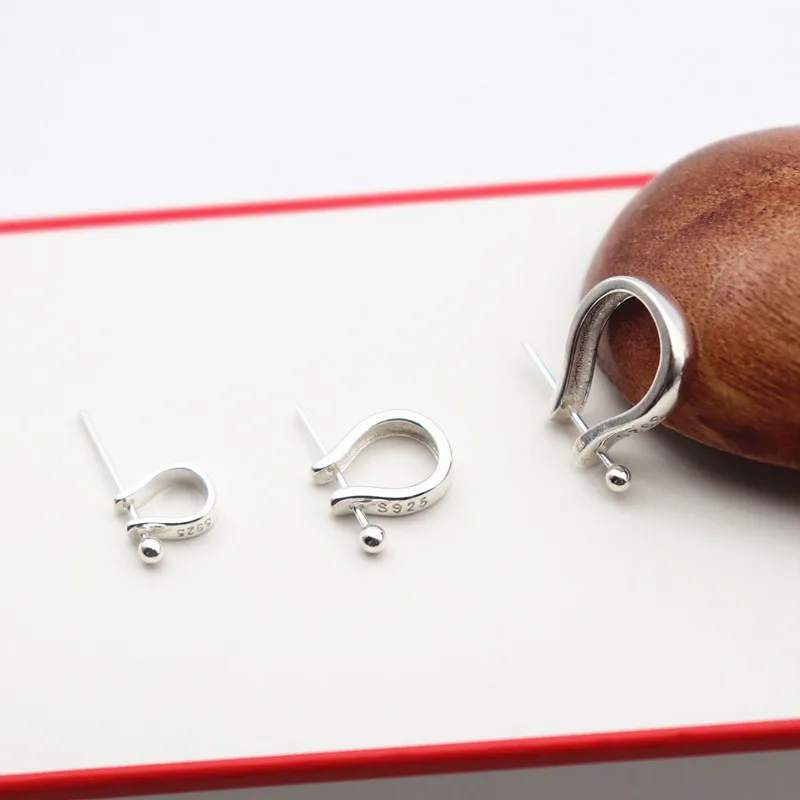 Solid 925 Sterling Silver Pinch Bail Connector Pendant Clasp for Jewelry Necklace DIY Accessories Components