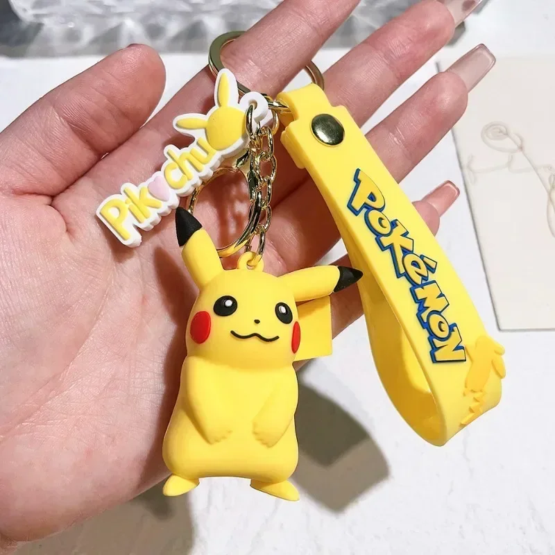 Pokemon Keychain Pikachu Anime Action Figure Toy Kawaii Cartoon Fashion Charmander Psyduck Doll Keyring Car Bag Pendant Kid Gift image 3