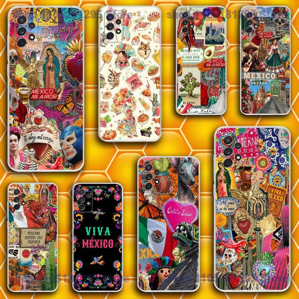 

Viva Mexico Phone Case For Samsung S30,23,21,22,20 FE lite,S10,9,PIus Note20ultra Soft Transparent