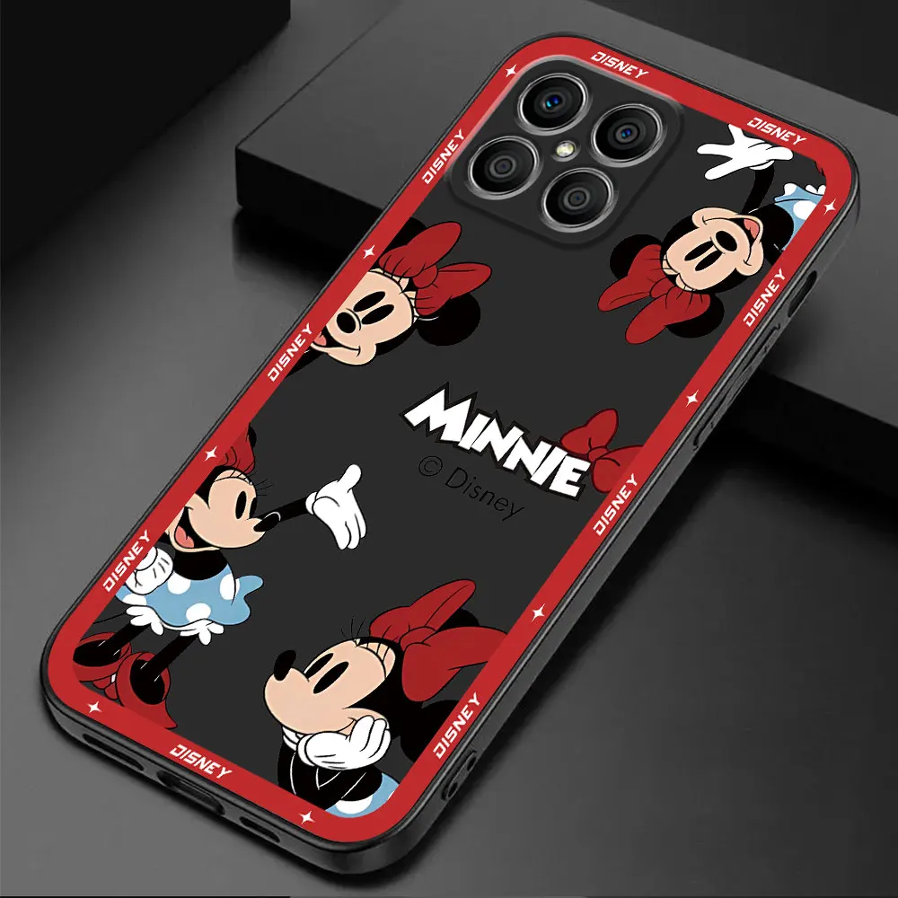 Luxury Black Soft Disney Mickey Minnie Mouse Phone Case for Honor X8a 90 Pro X6a X9a Magic5 Lite X7 8X 70 X8 X6 Magic5 Cover