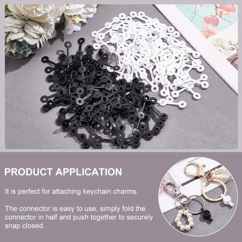 200 Pcs Plastic Snap Button Keychain Connector Tab Snap Clip Button Fastener Wristbands for Wristbands Raincoats