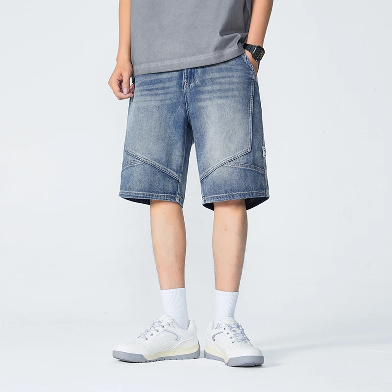 

XY9945 The new trend of casual washed American vintage denim shorts men's summer thin section personalized five-minute pants