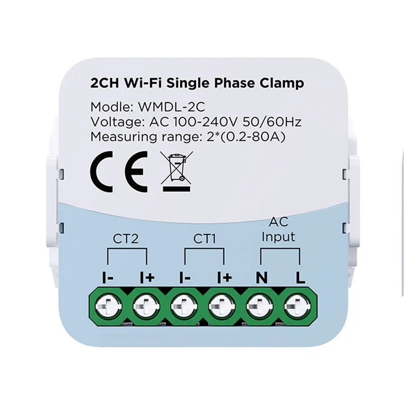 M13K-Tuya WIFI Smart Energy Meter 2 Channel Current Transformer Clamp App Monitoring 80A 110V/240V Power Meter Bidirectional