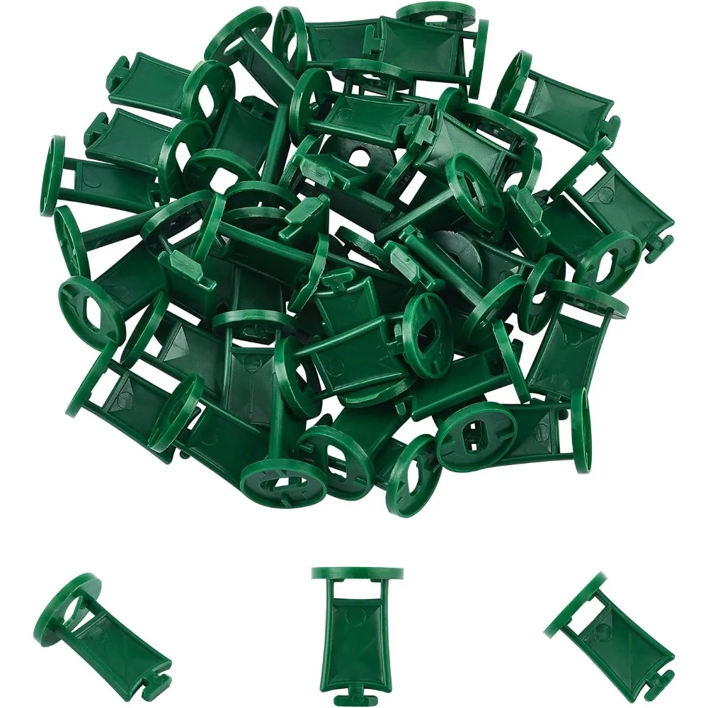 

Plant Flower Hanger Hanging Clip Set 100 Pcs Plastic Greenhouse Hook Dark Green Greenhouse Gadgets Hanging Tool Plant Fixing