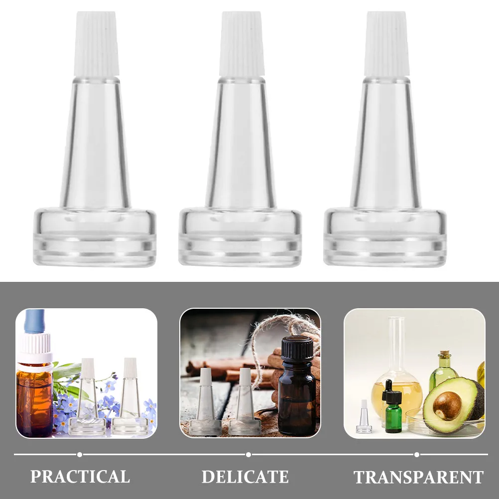 50Pcs Serum Vial Caps Transparent Trumpet Head Bottle Stoppers for Skincare Essence Liquid Storage