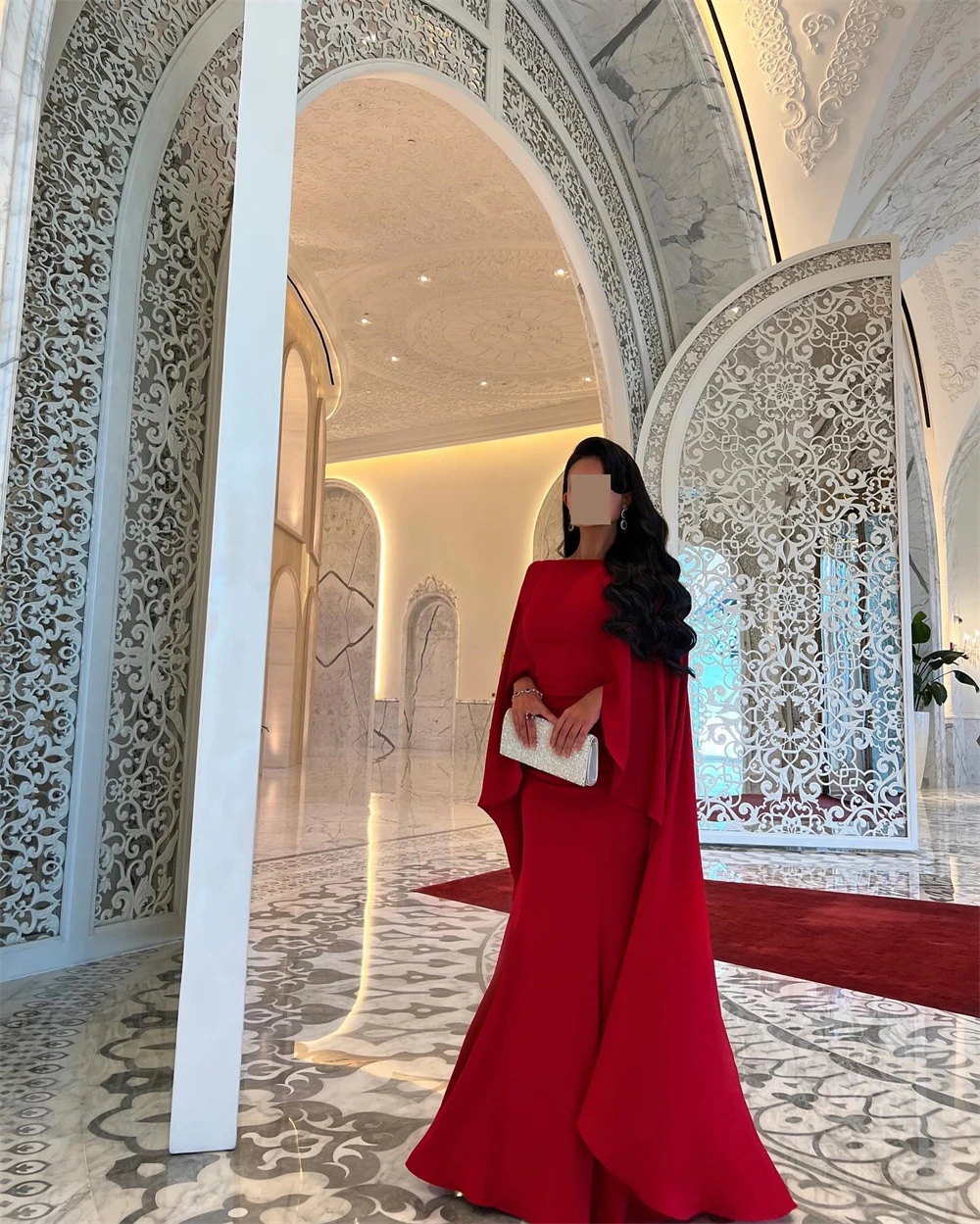 Customized Classic Jersey Scoop Off the Shoulder Sleeveless Evening Dress Exquisite Mermaid Watteau Train Special Occasion Gowns