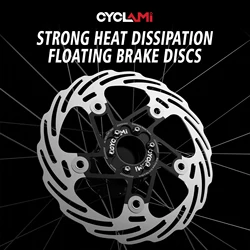 CYCLAMI Bicycle Disc Brake Rotor 160mm 180mm Hydraulic High Strength Road MTB Floating Rotor 6 Bolts Brake Disc Bicycle Part