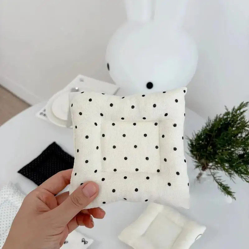 Cotton Heat Resistant Table Mat Quilted Square Coaster Bowknot Polka Dot Anti Scald Placemat For Home Kitchen Table Decoration