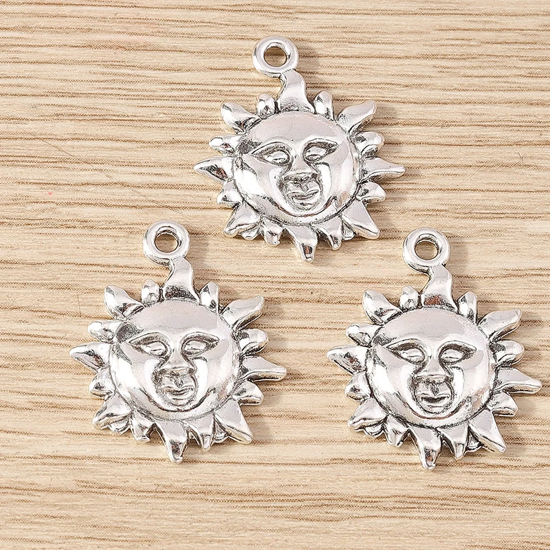 Tusember 10 Stück 28 x 34 mm niedliche Mond-Anhänger aus Legierung für die Schmuckherstellung, Halskette, Ohrringe, Armband, DIY, handgefertigtes Kunsthandwerk – Detail 18