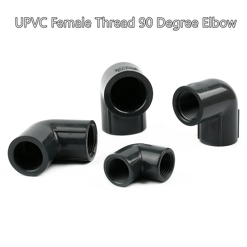 

UPVC Female Thread 90 Degree Elbow Fittings Garden Irrigation Connectors Aquarium Fish Tank Pipe Tube Joints 1/2''~2'' 2-10PCS