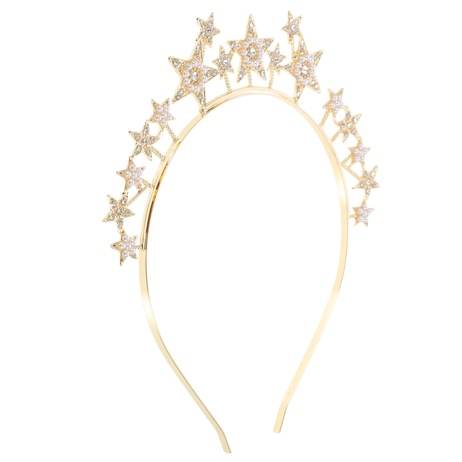 

Rhinestone Star Headband Alloy Material Wedding Accessories Women Bride Goddess Headpiece Sparkle Hoop Birthday Gift