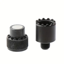 Aluminum alloy fishing rod bracket connector with built-in magnet, M3/8 thread quick release adapter for bite alarm device