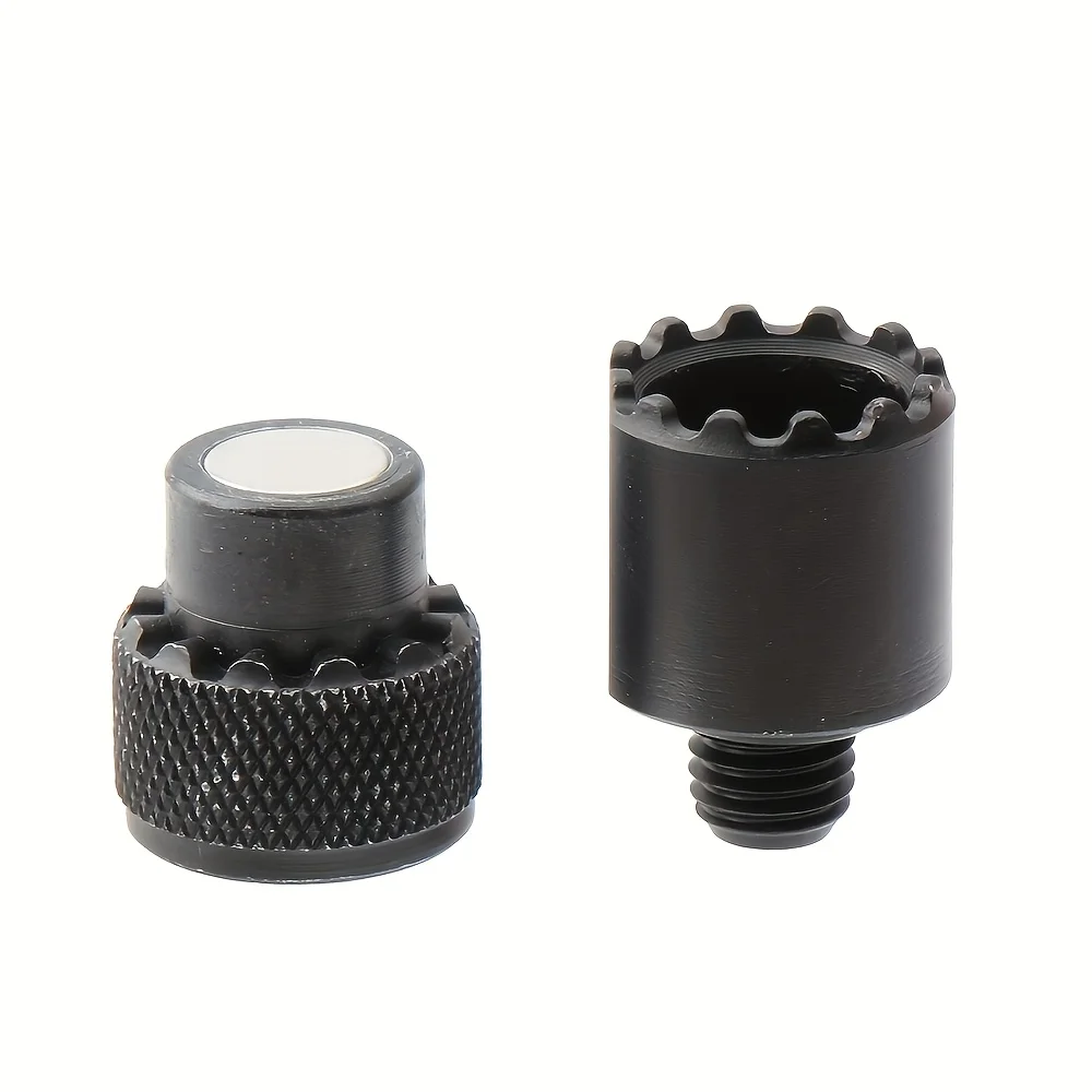 Aluminum alloy fishing rod bracket connector with built-in magnet, M3/8 thread quick release adapter for bite alarm device