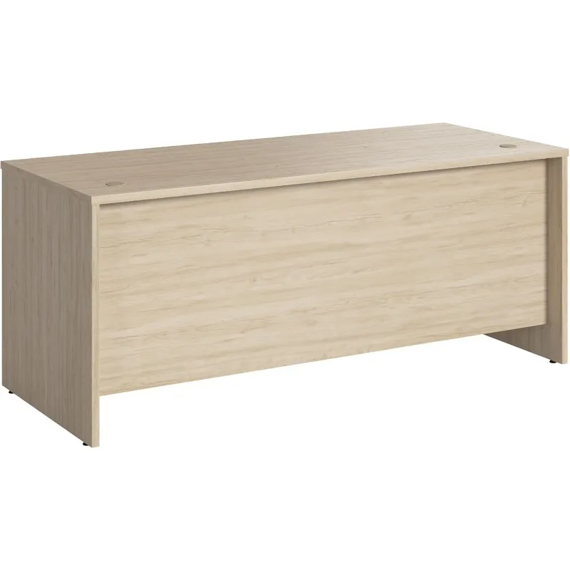 

C 72W Computer Desk with Wire Management and Modesty Panel in Natural Elm, Professional Table for