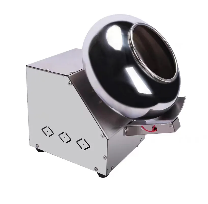 Commercial 2-4kg/H Electric 220V Sugar Coating Machine Stainless Steel Chocolate Coater Rounding Film Heating Polishing Maker