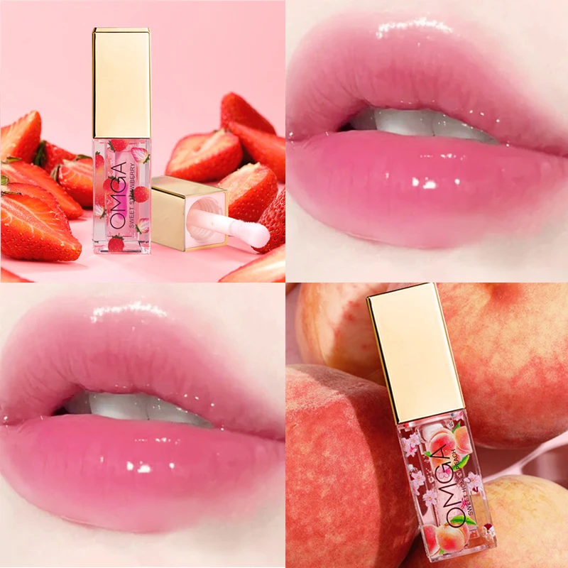 Fruit flavored lip gloss, warm color change, color rendering and makeup holding, creating a dynamic lip makeup
