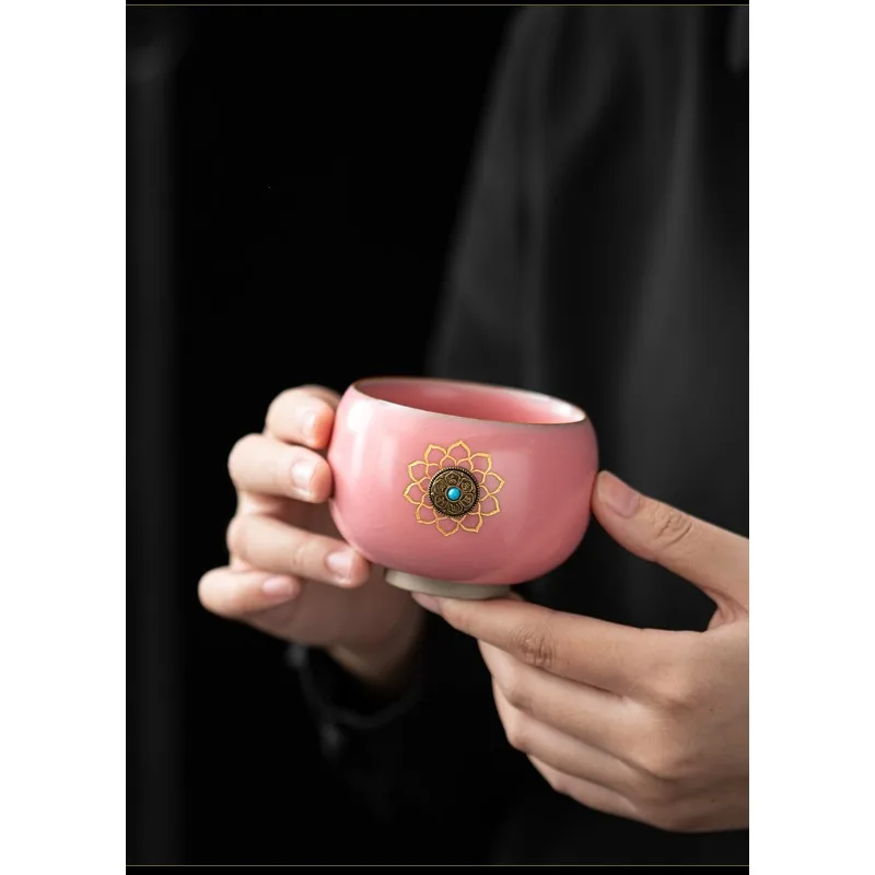 

2025 High end Ceramic Teacup, Master's Kung Fu Tea Set, Coffee Cup, Retro Palace Supplies, Father's Gift