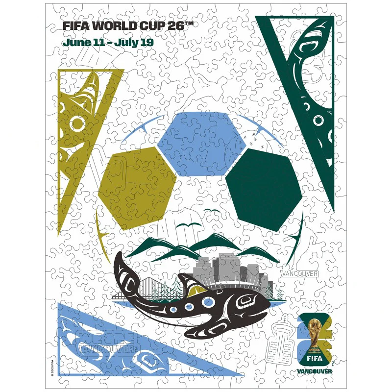 FIFA Officially Licensed Wooden World Cup Host City Vancouver Killer Whale Theme Jigsaw Puzzle Football Fan Collectibles Gifts - view 3