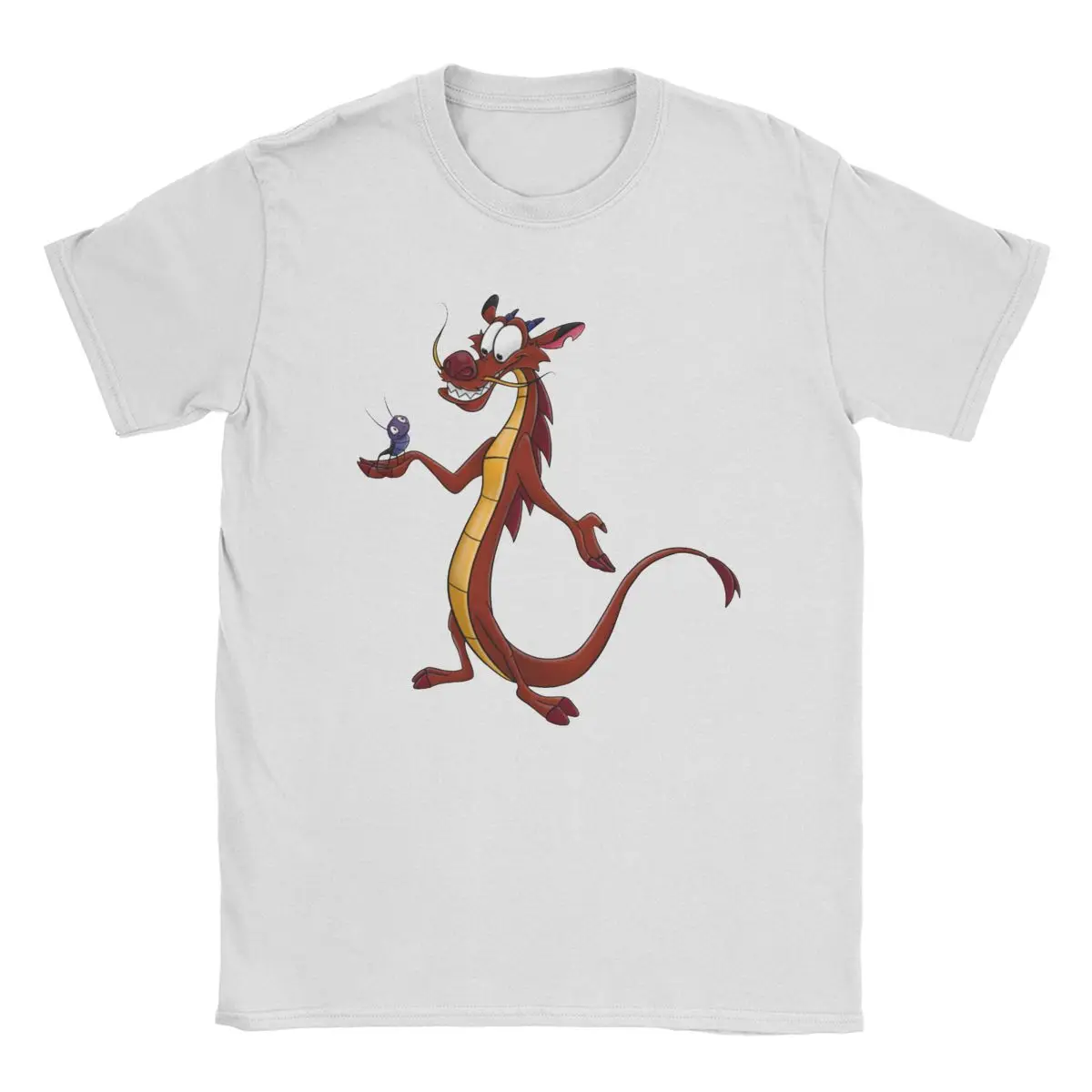 Awesome Mulan Mushu Pattern T-Shirts Men Women Round Collar Pure Cotton T Shirts Short Sleeve Tees Classic Clothing